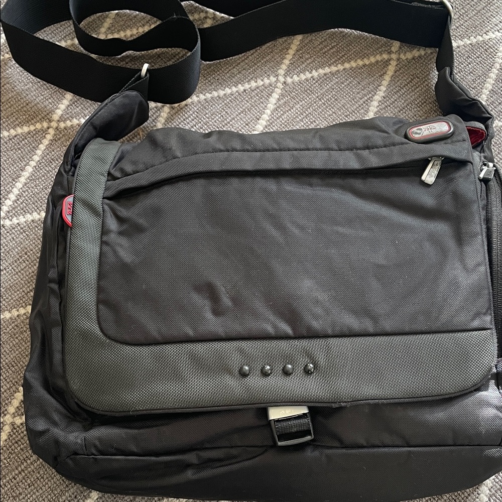 Tumi Black and Gray Messenger Bag
